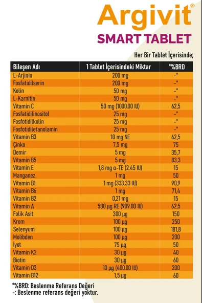 Argivit Smart 30 Tablet 3 Adet - Resim 5