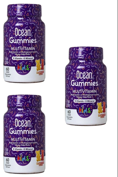 Ocean Gummies Multivitamin Kids 60 Yumuşak Tablet 3 Adet ürün görseli