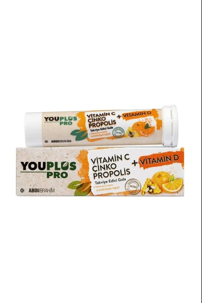 Youplus Pro Vitamin C D Çinko Propolis 15 Efervesan Tablet 3 Adet - Resim 2