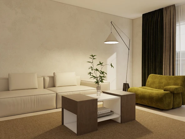 Lupo Orta Sehpa Antrasitmeşe-Beyaz - Resim 2