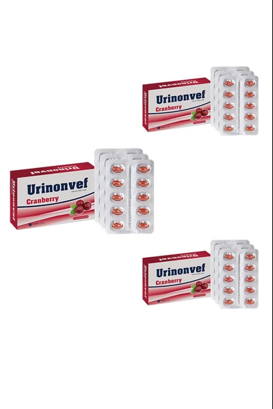 Urinonvef Cranberry 30 Yumuşak Kapsül 3 Adet ürün görseli
