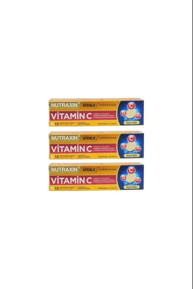 Nutraxin Efervesan - Vitamin C-D-Zinc 15 Tablet 3 Adet - Resim 2