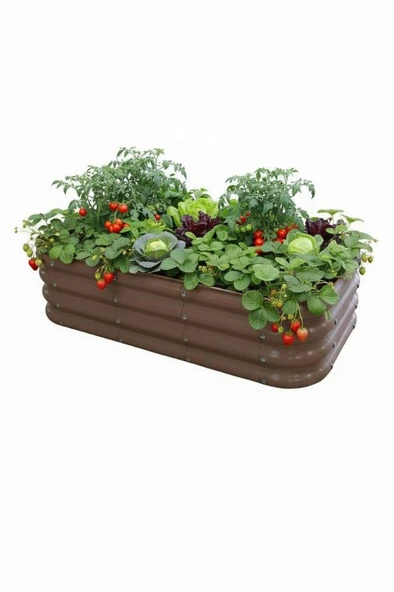 Modüler Yükseltilmiş Bahçe Sebze Yatağı No:4 (110X60) Bej - Resim 9