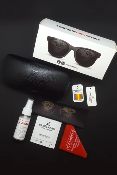 Daniel Klein DK3273-3 Şeffaf Siyah Kare Model Polarize Camlı Erkek Güneş Gözlüğü - Resim 7