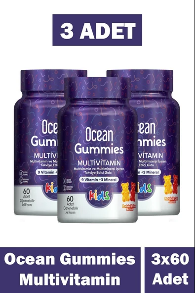 Ocean Gummies Multivitamin Kids 60 Yumuşak Tablet 3 Adet ürün görseli