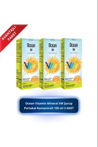 Ocean Vm Portakal Aromalı Şurup 150 ml 3 Adet ürün görseli