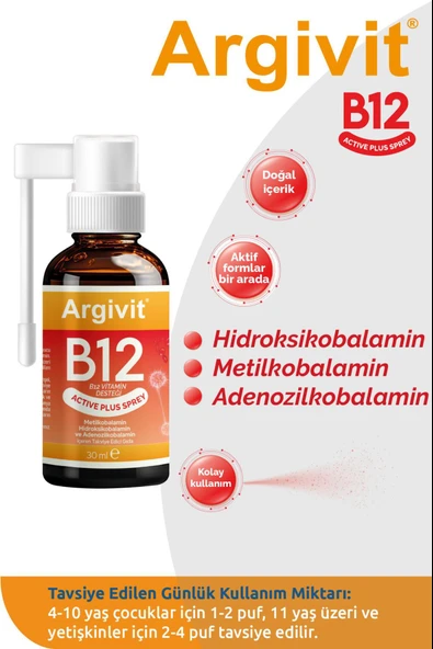 Argivit B12 Sprey 3 Adet - Resim 2