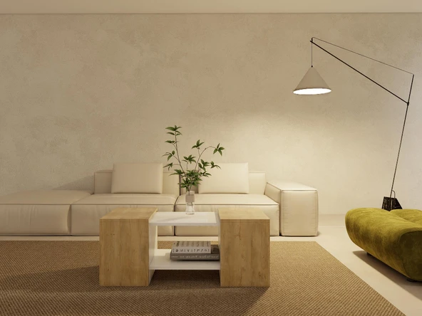 Lupo Orta Sehpa Lefkasmeşe-Beyaz ürün görseli 1