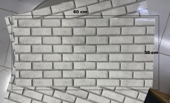 (6 Adet) Kendinden Yapışkanlı Dekoratif Esnek Köpük Beyaz Pvc Mermer Panel 60x30 (0,18 m²) Mutfak Banyo WC ürün görseli