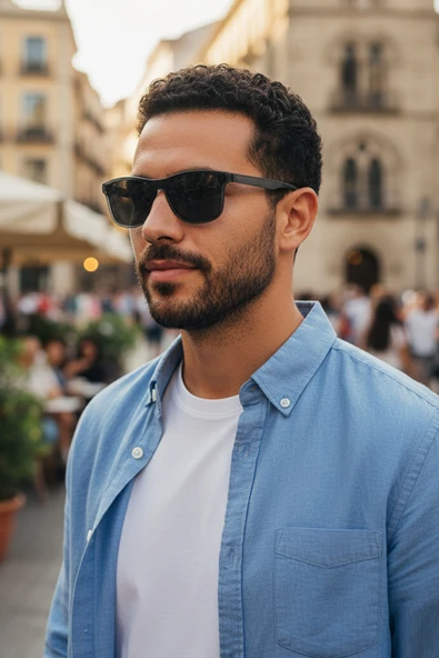 Daniel Klein DK3273-3 Şeffaf Siyah Kare Model Polarize Camlı Erkek Güneş Gözlüğü ürün görseli 1