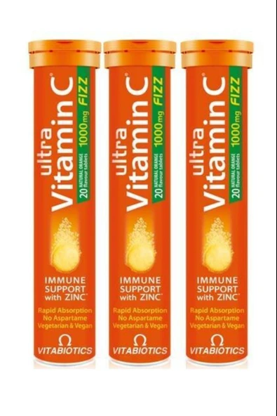 Vitabiotics Ultra Vitamin C 20 Efervesan Tablet 3 Adet ürün görseli