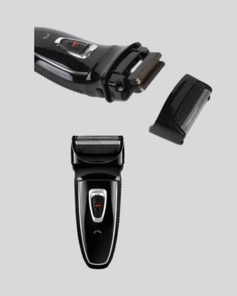 Şarjlı Kablosuz Tıraş Makinesi Çift Başlık Kuru Tıraş Ergonomik Taşınabilir - Resim 4