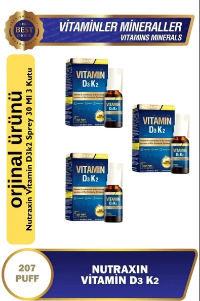 Nutraxin Vitamin D3K2 30 ml 3 Adet ürün görseli