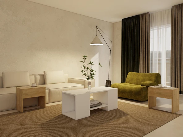 Lupo Orta Sehpa Lefkasmeşe-Beyaz - Resim 3