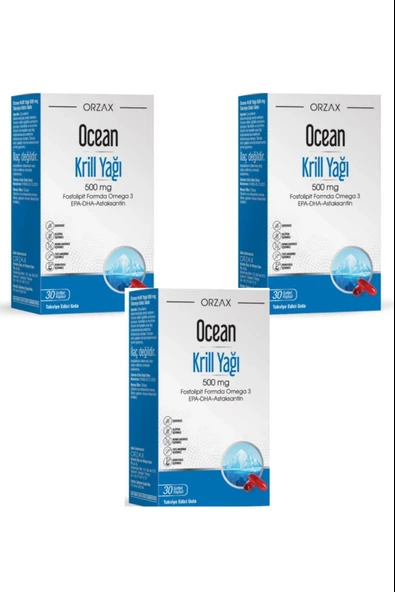 Ocean Krill Oil 500 Mg 30 Kapsül 3 Adet ürün görseli