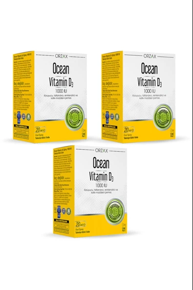 Ocean Vitamin D3 1000 IU Sprey 3 Adet ürün görseli
