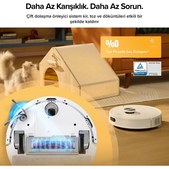 Q8 Plus Akıllı Robot Robot Süpürge - Beyaz - Resim 3