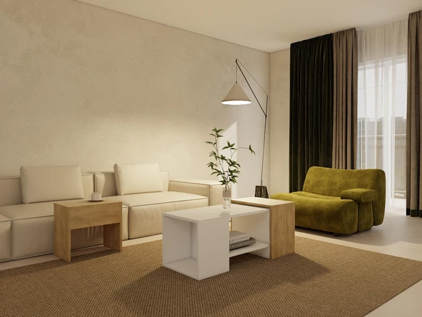 Lupo Orta Sehpa Lefkasmeşe-Beyaz - Resim 4