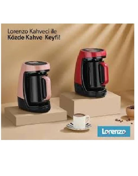 Lorenzo Kahveci Oto Türk Kahve Makinesi Kırmızı - Resim 2