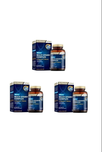 Nutraxin Multivitamin Mineral Complex Erkek 60 Tablet 3 Adet ürün görseli