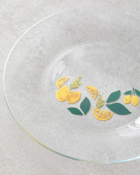 English Home Lemon Cam 4'lü Pasta Tabağı 19 cm Sarı-Yeşil - Resim 4