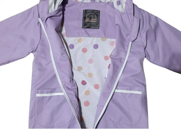 DÜĞME DETAYLI KIZ TRENÇKOT - Resim 2