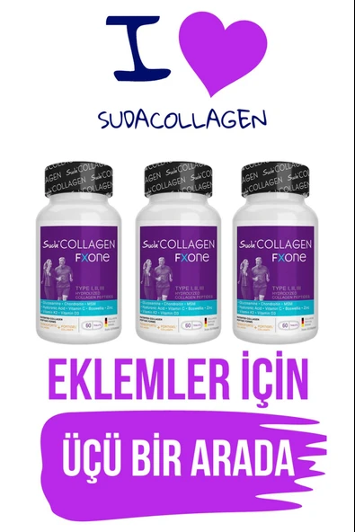 Suda Collagen Fxone Tip I-ıı-ııı Collagen 60 Tablet 3 Adet ürün görseli