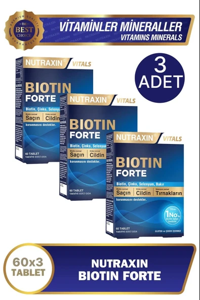 Nutraxin Biotin Forte 60 Tablet 3 Adet ürün görseli