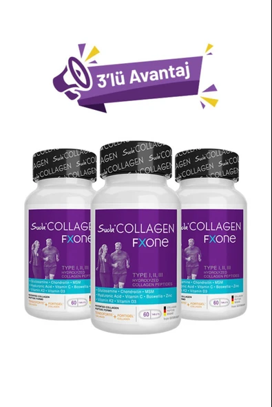 Suda Collagen Fxone Tip I-ıı-ııı Collagen 60 Tablet 3 Adet ürün görseli