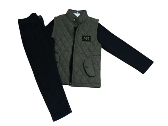 MR NAKIŞLI YELEKLİ ÜÇLÜ ERKEK TAKIM ürün görseli 1