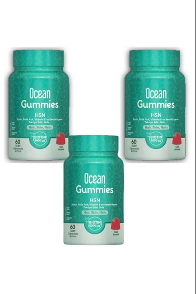 Ocean Gummies HSN 60 Adet Çiğneme Jel Form 3 Adet ürün görseli