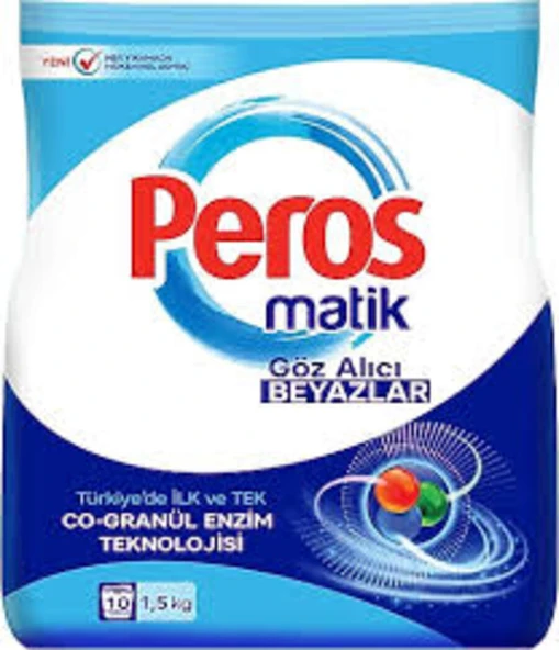 Peros Matik Toz Deterjan Göz Alıcı Beyazlar 1.5 Kg - 10 Yıkama ürün görseli 1
