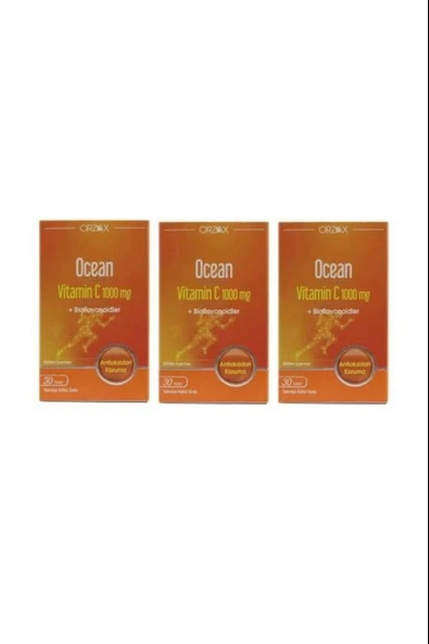 Ocean Vitamin C 1000 mg 30 Tablet 3 Adet ürün görseli