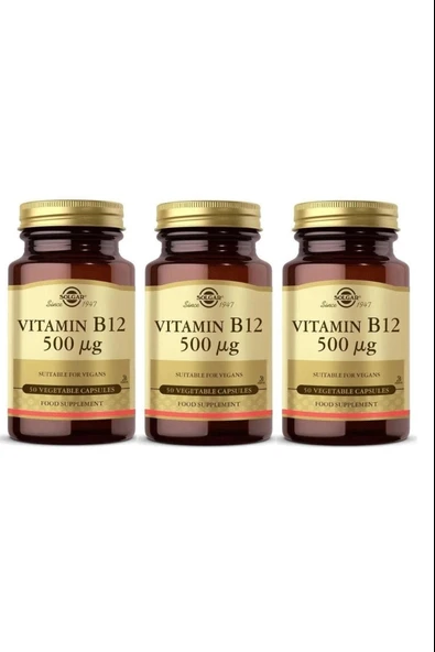 Solgar Vitamin B12 500 mcg 50 Kapsül 3 Adet ürün görseli
