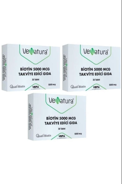 Venatura Biotin 5000 mcg 30 Tablet 3 Adet ürün görseli