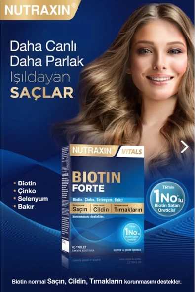 Nutraxin Biotin Forte 60 Tablet 3 Adet - Resim 3