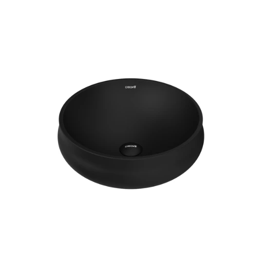 Creavit GO140 Gordo Tezgah Üstü Lavabo Ø40 cm Kömür Karası Mat Siyah - Resim 2