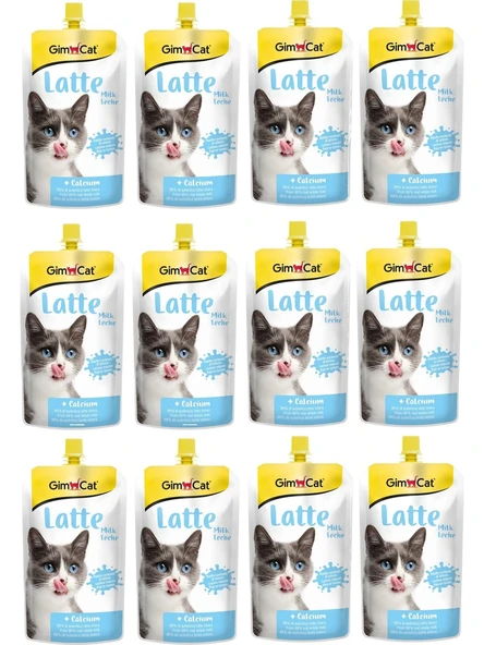 Gimcat Latte Cat Milk Kalsiyumlu Sıvı Kedi Sütü 200 ml (12 Adet) ürün görseli 1