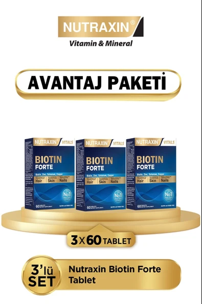 Nutraxin Biotin Forte 60 Tablet 3 Adet ürün görseli