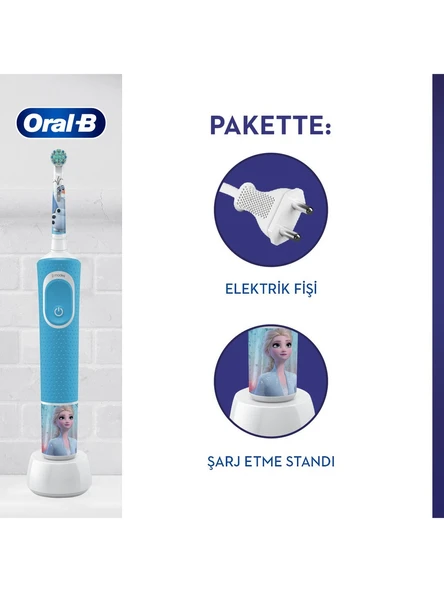Oral-B D100 Vitality Frozen Özel Seri Çocuklar İçin Şarj Edilebilir Diş Fırçası - Resim 2