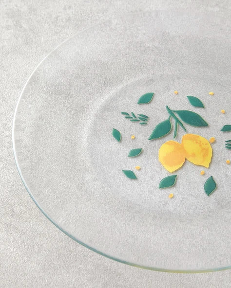 English Home Lemon Cam 4'lü Pasta Tabağı 19 cm Sarı-Yeşil - Resim 3