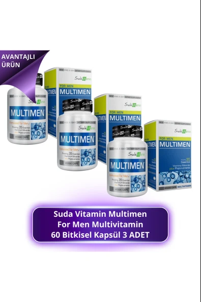 Suda Vitamin Multimen Multivitamin 60 Kapsül 3 Adet ürün görseli