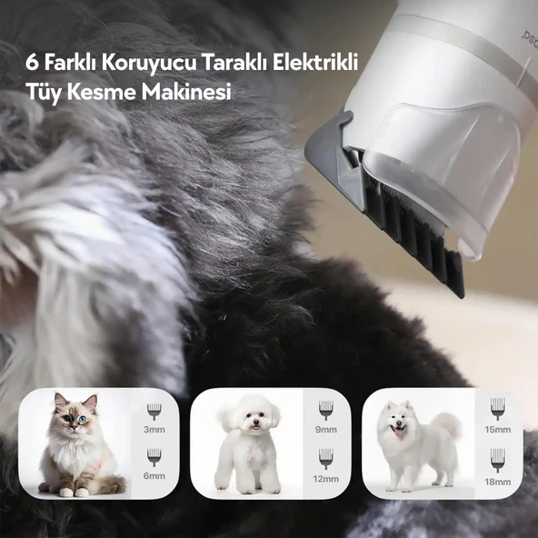 Neakasa S1 Pro 5 Başlıklı Kedi & Köpek Tıraş Makinesi - 8 i 1 Arada Vakumlu Bakım Seti - Resim 6