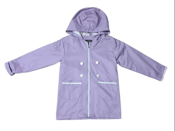 DÜĞME DETAYLI KIZ TRENÇKOT ürün görseli 1