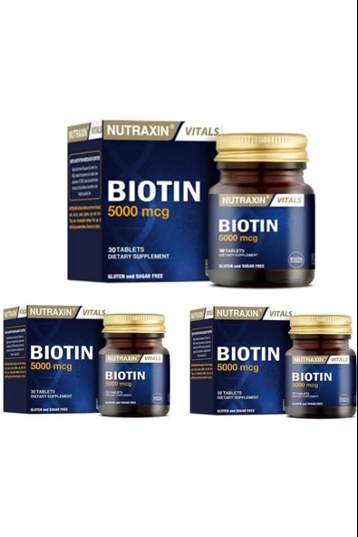 Nutraxin Biotin 5000 Mcg 30 Tablet 3 Adet ürün görseli