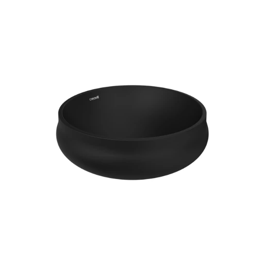 Creavit GO140 Gordo Tezgah Üstü Lavabo Ø40 cm Kömür Karası Mat Siyah ürün görseli 1