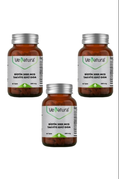 Venatura Biotin 5000 mcg 90 Tablet 3 Adet ürün görseli