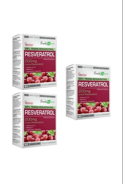 Suda Vitamin Resveratrol 60 Kapsül 3 Adet ürün görseli