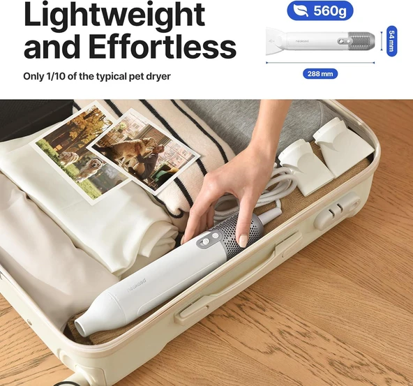 Neakasa F1 Evcil Hayvan Kurutma Makinesi - Sessiz, Hafif ve Güçlü Tüy Kurutucu - Resim 5