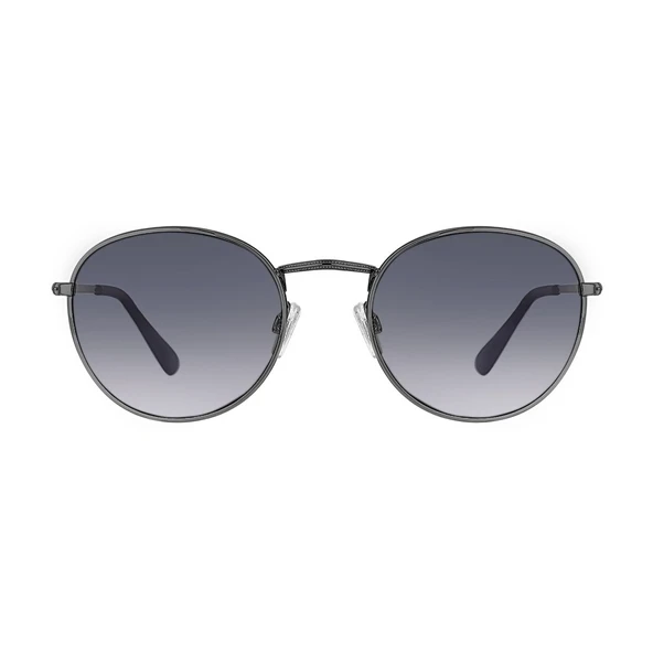 Daniel Klein DK3263-1 Degrade Siyah Metalik Smoke Frame Yuvarlak Oval Polarize Camlı Unisex Güneş Gözlüğü - Resim 6